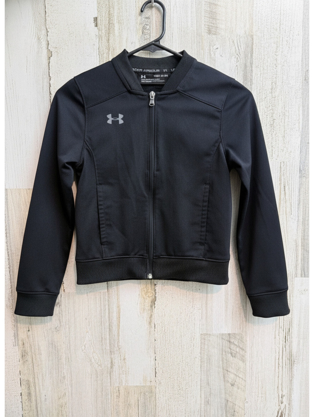 Under Armour Kids Black Full Zip Track Jacket Bomber YSM